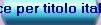 indice per titolo italiano